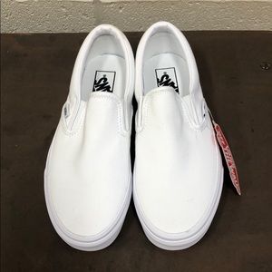 BRAND NEW WHITE SLIP ON VANS